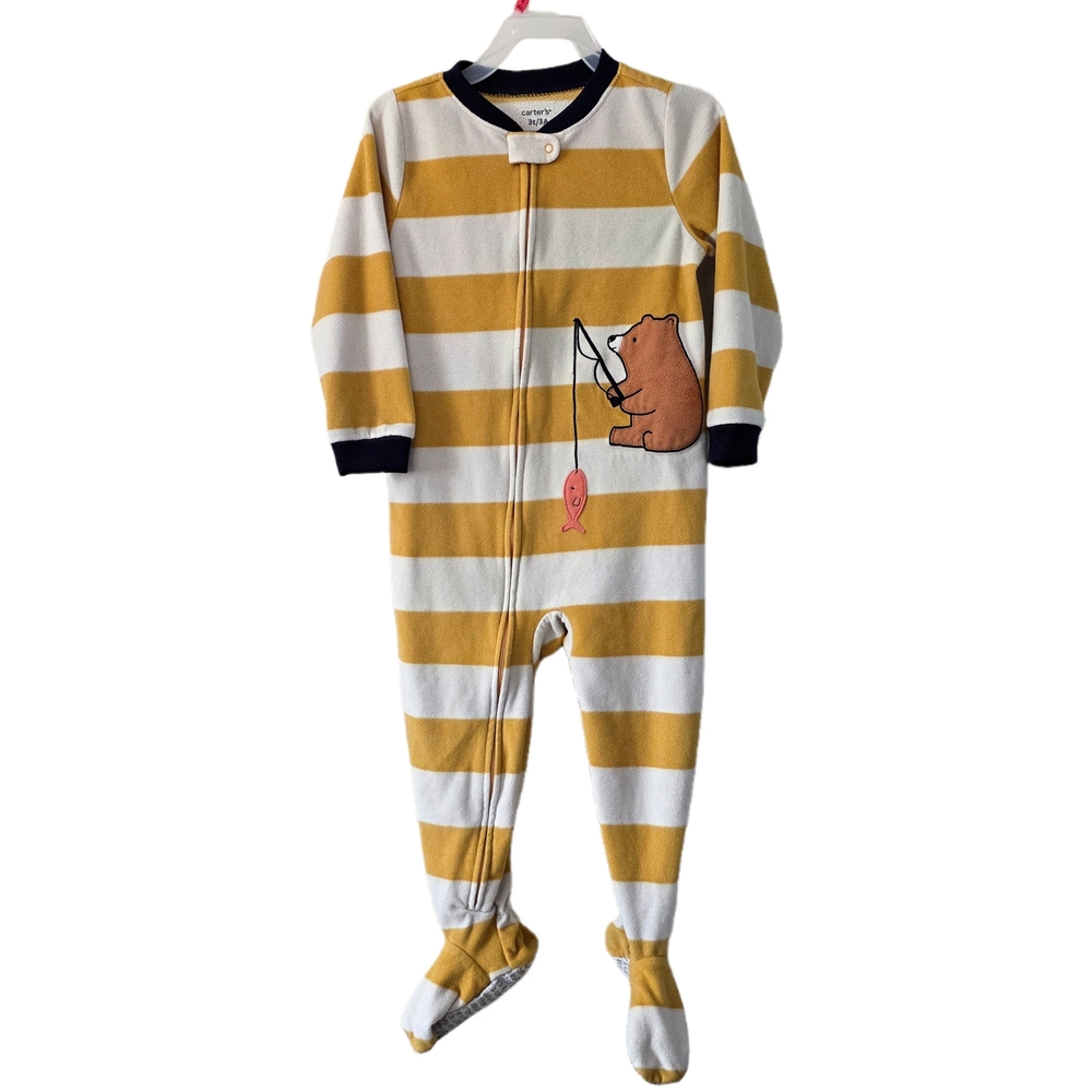 Carter's - Yellow Striped Footed One-Piece Pajama
